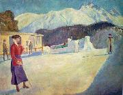 Johannes Martini Am Startplatz der Bobbahn von St. Moritz, oil painting artist